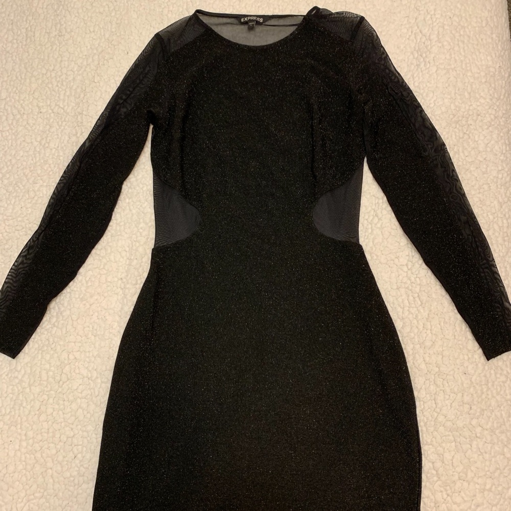 Express black sparkly sheer dress